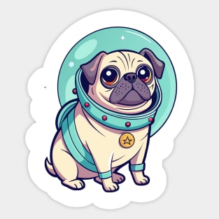 Astronaut Pug Sticker